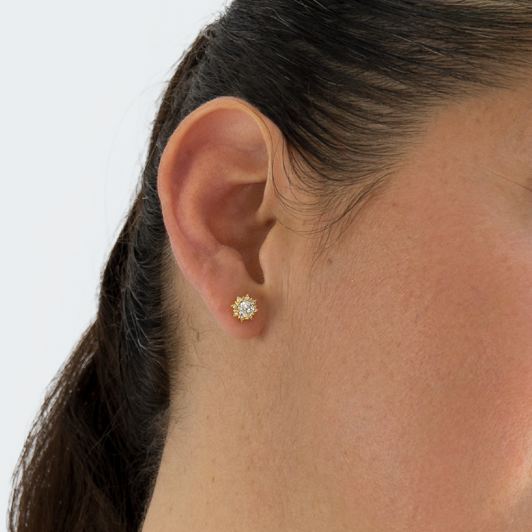 Aretes Antonia Gold mini - Plata 925