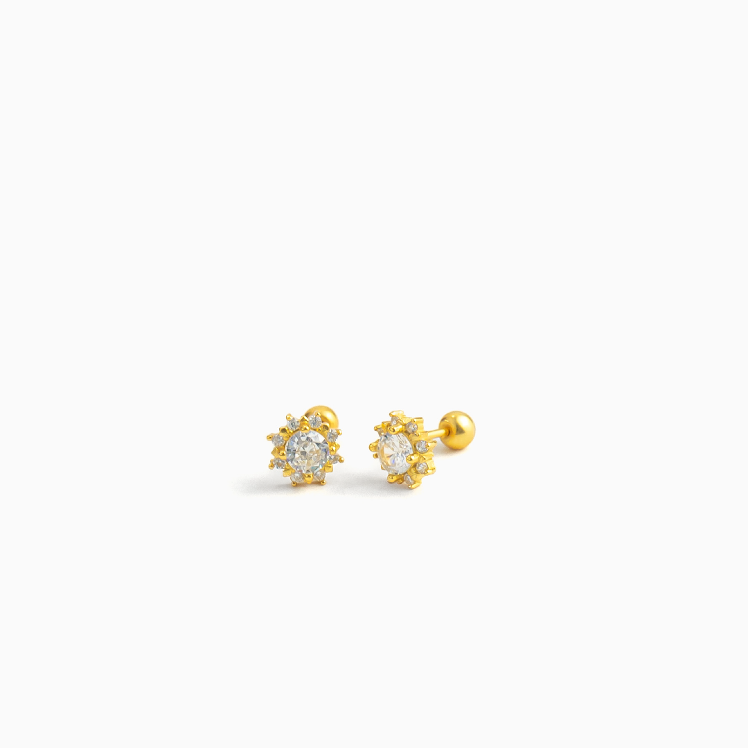Aretes Antonia Gold mini - Plata 925