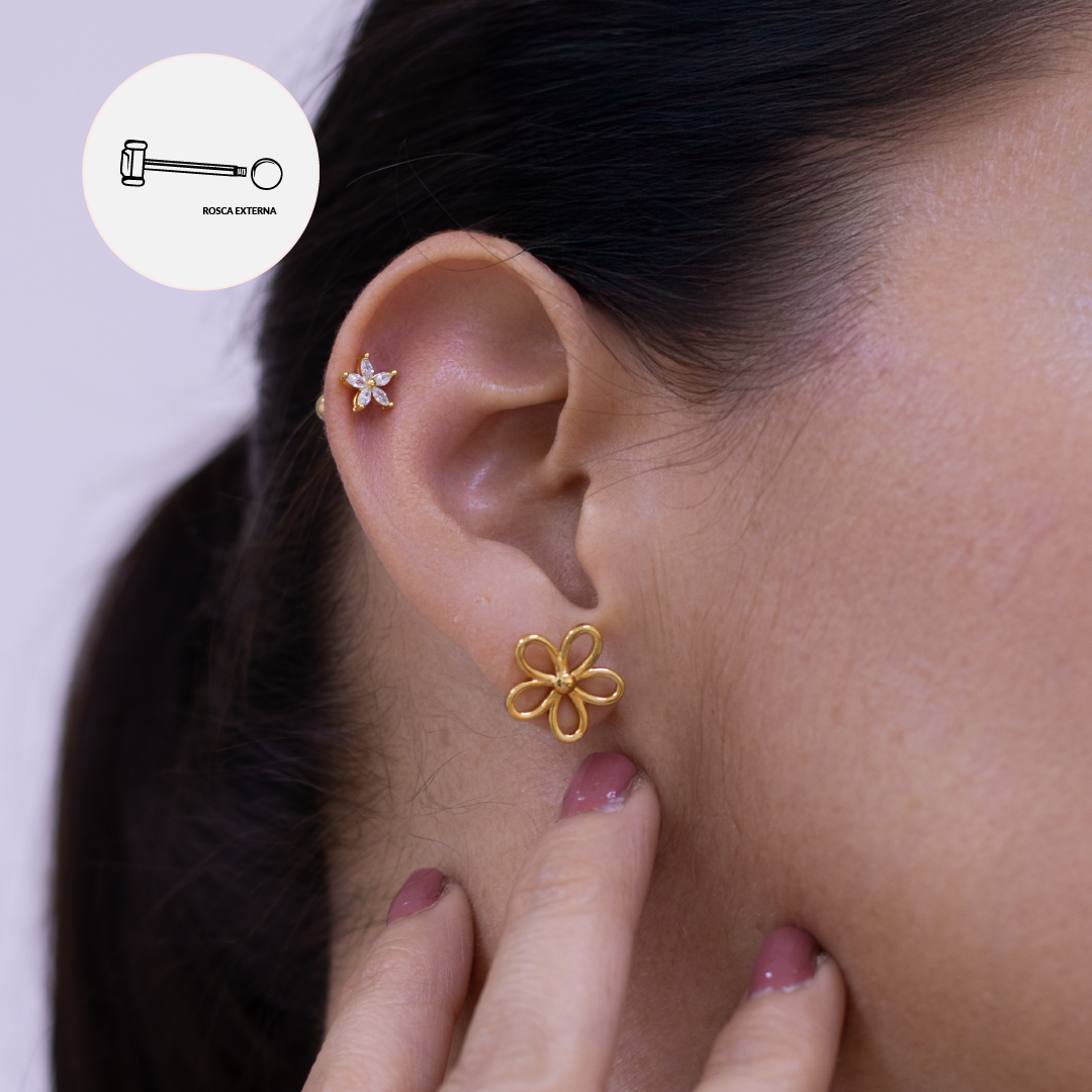Leyla Piercing Gold - TITANIO