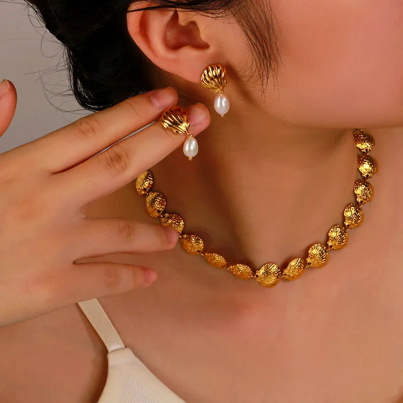 Aretes Golden Shell