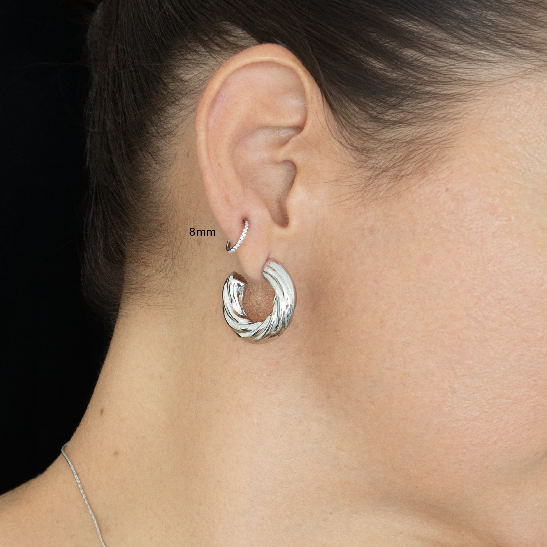 Tahiti Piercing Hoops 8mm - TITANIO SILVER