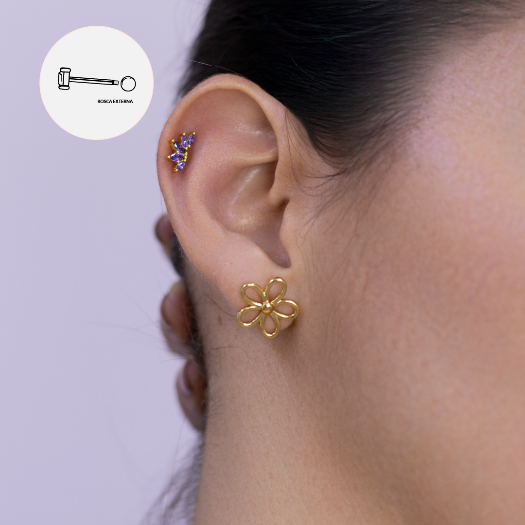 Trinity Piercing Purple - PLATA 925