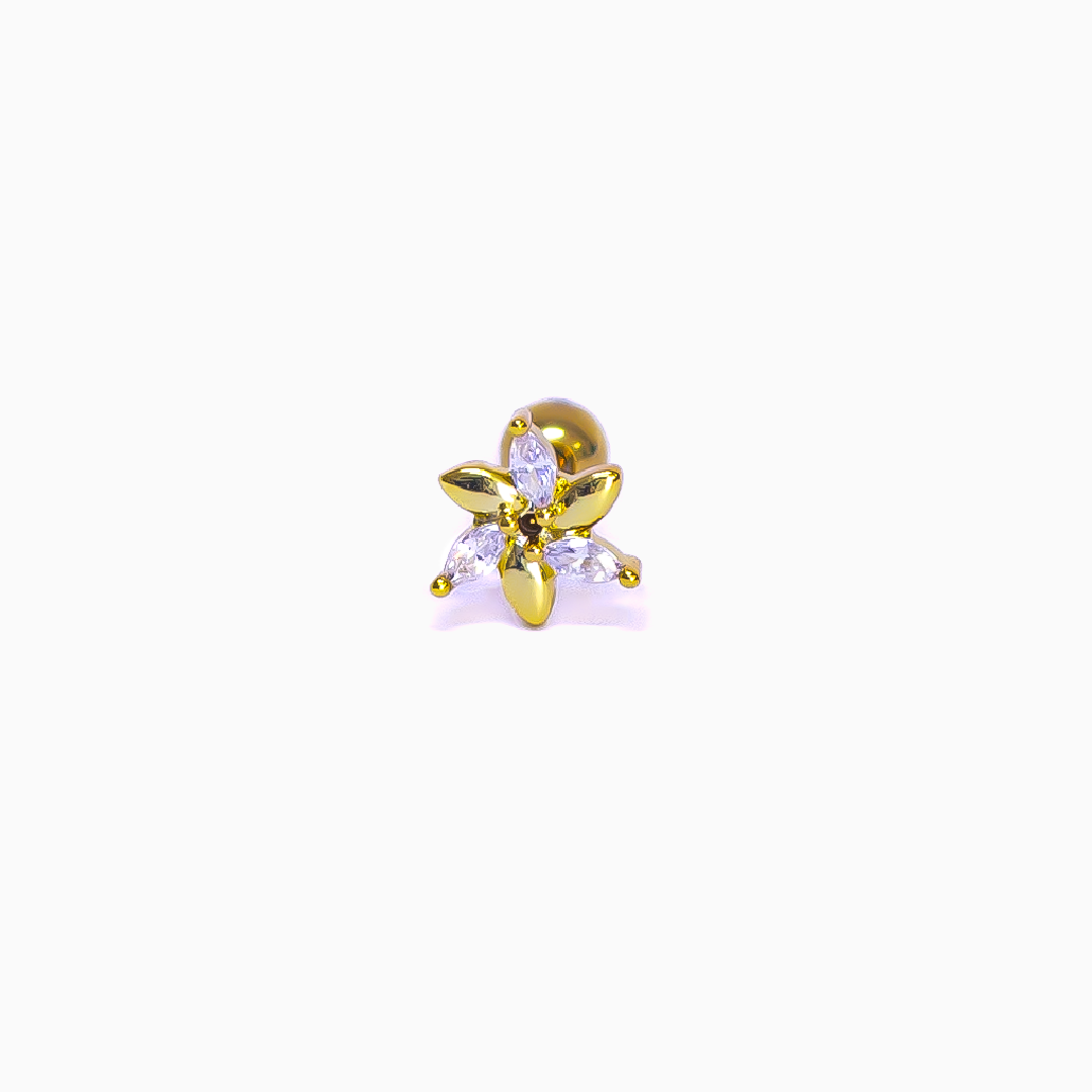 Gardenia Piercing Gold - Titanio