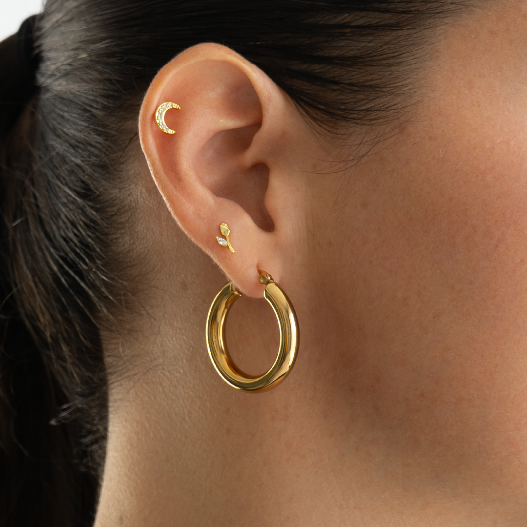 Aretes Lila mini - PLATA 925