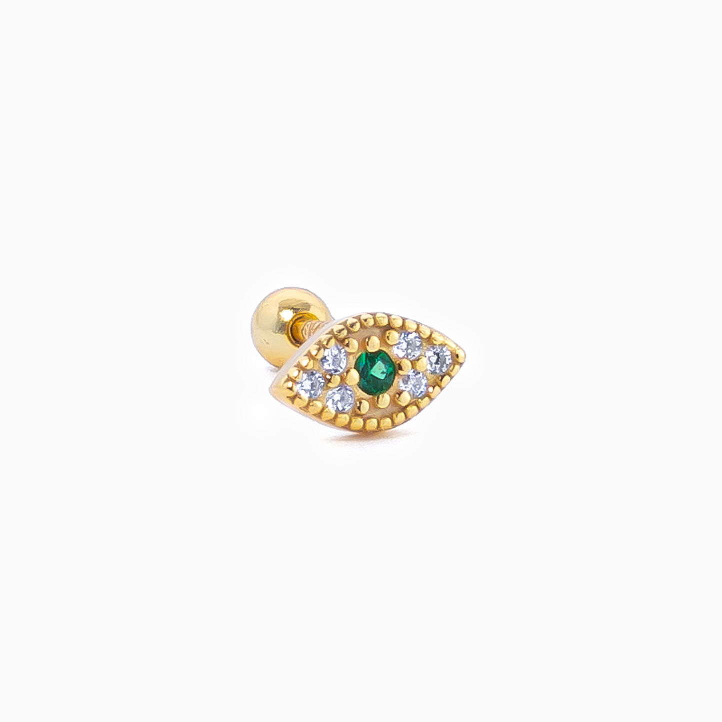 Ojo Turco Piercing  Green - PLATA 925